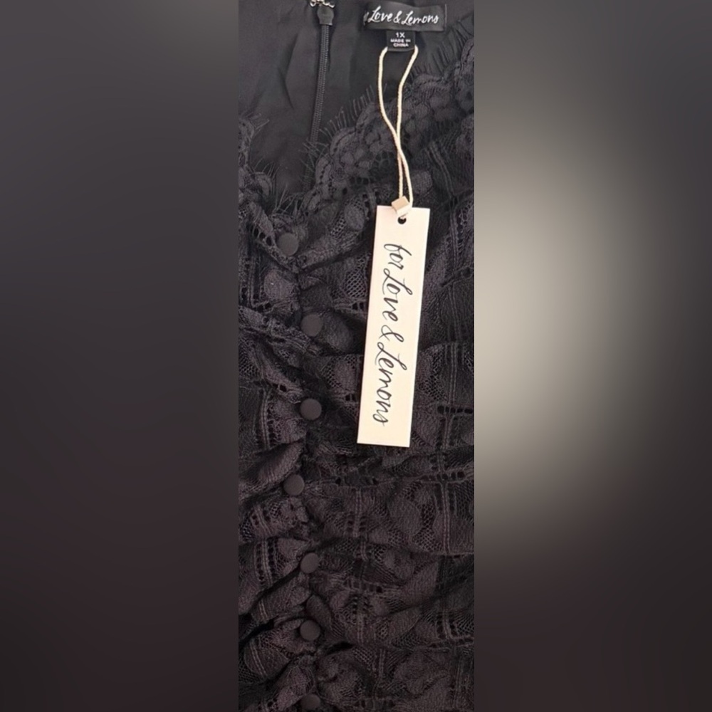 NWT For Love And Lemons Samira Black Lace Mini Dress Size XL Ret $198 - Picture 12 of 16